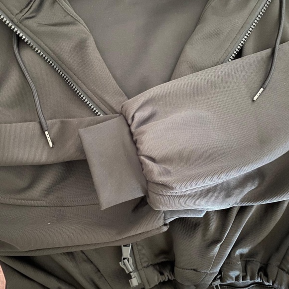 ZARA Crop Full Zipped Hooded Jacket Black - Picture 2 of 6